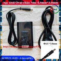Sạc Laptop Dell Oval 19.5V 3.34A 65W chân kim nhỏ 4.5*3.0mm DELL XPS 13 9360 9350 9343 9333 9365 (Dell Ovan 65w) PHỤ KIỆ