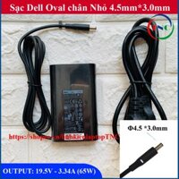 Sạc Laptop Dell Oval 19.5V 3.34A 65W chân kim nhỏ 4.5*3.0mm DELL XPS 13 9360 9350 9343 9333 9365 (Dell Ovan 65w)