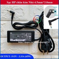Sạc Laptop HP 19.5V - 3.33A chân kim NHỎ Adapter HP Pavilion chân xanh bh 1 đổi 1