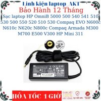 Sạc laptop HP OmniB 5000 500 540 541 510 530 500 550 520 510 530 Compaq EVO N600c N610c N620c N800c Compaq Armada M300