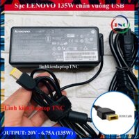 Sạc Laptop Lenovo 135W 20V - 6.75A chân USB vuông dùng cho Legion Y520 Gaming Ideapad L340 ThinkPad W540 PHỤ KIỆN LAPTOP