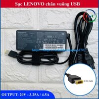 Sạc Laptop Lenovo 20V - 3.25A 65W / 20V - 4.5A 90W / 20V - 2.25A 45W chân USB Vuông X240 X250 X260 T450s T460 T460S