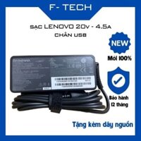 Sạc Laptop Lenovo 20V - 4.5A 90W chân vuông - USB dùng cho Lenovo T440 E531 X240 X230 G500 T540 G400 G500