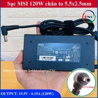 Sạc Laptop MSI Gaming 19.5V 6.15A (120W) - Không Có Kim Nhỏ - chân 5.5x2.5mm đường kính đầu sạc 5.5mm - GP62 6QF, GP62