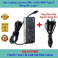 Sạc Lenovo 20V -3.25A 65W chân Type C YOGA 720/730/920 ideapad 720s-13 X280 A485 R480 T480 T480s T580 E480 E485 L380