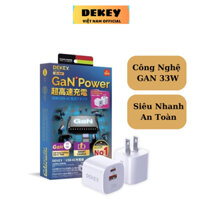 Sạc Nano 33W Dekey Công Nghệ GAN Sạc Siêu Nhanh An Toàn