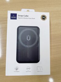 Sạc Nhanh Không Dây Wiwu Snap Cube Dành Cho Iphone 12, Iphone 13 Sạc Dự Phòng Không Dây 10000mAh - Hàng Chính Hãng  - Đen