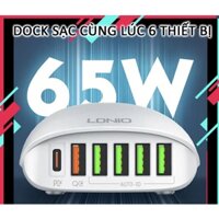 Sạc Nhanh LDNIO 65W 6 Cổng USB, Sạc Nhanh PD