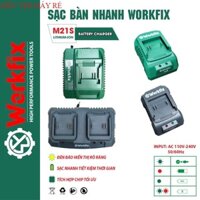 Sạc nhanh pin Workfix 1.8A - 3A, Chân pin phổ thông 4cm, Có chip bảo vệ dòng điện, Điện áp 21v Siêu thị máy