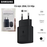 Sạc nhanh Samsung 25W Có hộp, Không kèm cáp EP-TA800N - Hàng Chính Hãng - Đen