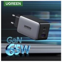 Sạc nhanh Ugreen chính hãng GAN 65W - 2 TypeC 1 USB A cho iPad Pro 2021 MacBook M1 iPhone và cá thiết bị khác