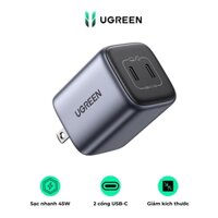 Sạc nhanh Ugreen Nexode GaN 45W 2 cổng USB-C - Cung cấp Thiết bị điện nhà thông minh - AKIA Smart Home