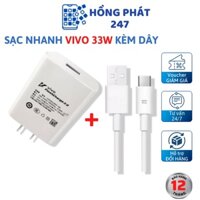 Sạc nhanh Vivo 33w X3, củ sạc VIVO kèm dây cho các loại máy y11, y12s, y20, u10 bảo hành 12 tháng  - Hồng Phát 247