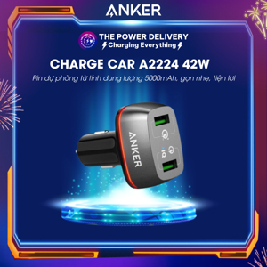 Sạc ô tô Anker PowerDrive+ 2 QC 3.0 A2224  - 2 cổng, 42W
