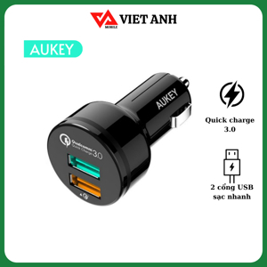 Sạc ô tô Aukey CC-T7 2 cổng USB