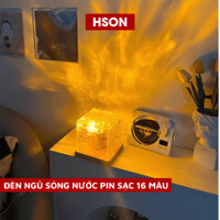 [SẠC PIN] Đèn ngủ sóng nước 16 màu ánh sáng, đèn trang trí HSON kèm điều khiển từ xa 24 phím, đèn decor quà tặng cao cấp