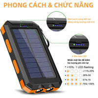 sạc pin dự phòng 50000MAh 100% Chính Hãng  Năng Lượng Mặt Trời Ngoài Trời Chống Nước Pin Ngoài Đèn LED NăngThương hiệu m