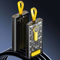 Sạc Pin Dự Phòng 50000mah Tặng cáp sạc nhanh 120W Trong Suốt Có đồng hồ Hiển Thị Hiệu Điện Thế(V), Cường độ dòng điện(A)