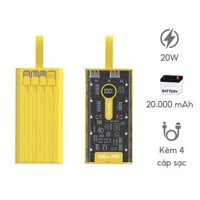 Sạc Pin Dự Phòng 50.000mah Tặng cáp 4 in 1 Sạc Nhanh PD22.5W Tích Hợp 4 Dây Sạc - Đèn Led Chiếu Sáng