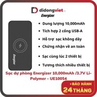 Sạc Pin dự phòng kiêm sạc không dây Energizer QE10007BK