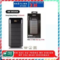 Sạc pin dự phòng WK - WP026 20000Mah cho iphone ipad android samsung oppo xiaomi sạc nhanh 5V/2.1A