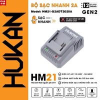 Sạc pin Hukan HM21-G2ADT202A 2ah dùng cho pin máy khoan, máy mài, máy siết bulong chân pin phổ thông tools giá rẻ