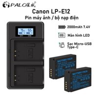 Sạc pin máy ảnh PALO LP-E12 Canon EOS M2 M50 M100 M10 100D X7