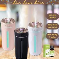(SẠC PIN) Máy khuếch tán tinh dầu xe hơi phun sương khử mùi | máy xông tinh dầu ô tô, bàn làm việc làm đèn ngủ decor