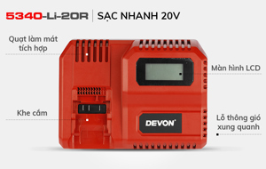 Sạc pin nhanh Devon 5339-Li-20F - 20V