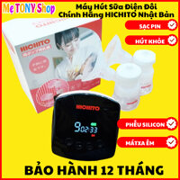 (Sạc Pin-Phễu Sillicon) Máy Hút Sữa Điện Đôi HICHITO Nhật Bản Chính Hãng (Mátxa Êm - Hút Kiệt)