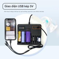 Sạc Pin Thông Minh Siêu Đa Năng Li-ion Sạc Hầu Hết các Loại Pin 18650 26650 21700 32650 AA AAA Pin Vuông ,pin cúc áo....