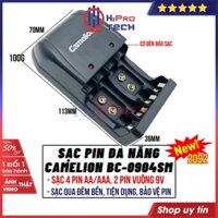 Sạc Pin Tiểu, Sạc Pin AA AAA Camelion BC-0904SM Chính Hãng, Nạp Pin Vuông 9V Đa Năng, Nạp Nhanh, Tiện Dụng-H2Pro Tech