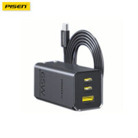 Sạc PISEN Pro GaN 65W (2x PD, 1x QC4.0) – 3 cổng sạc Smart  – (TS-C137)