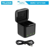 Sạc Telesin sạc 3 viên pin cùng lúc cho GoPro Hero 9, GoPro Hero 10, GoPro Hero 11, GoPro Hero 12