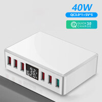 Sạc Usb 40W Sạc Nhanh Cho Ipad Samsung Iphone Nhiều Cổng Sạc Nhanh Android Điện Thoại Di Động Dock Station Hub