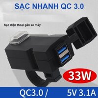 Sạc USB gắn acquy xe máy