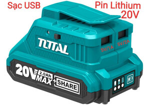 Sạc USB Lithium 20v Total TUCLI2001