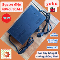 Sạc Xe Đạp Điện 48V30AH Chống Phồng Bình, Sạc tự ngắt khi đầy ( xe M133S, Mocha, Milan,dùng 4 bình to)