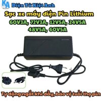 Sạc xe máy điện Pin Lithium 60V3A, 72V3A, 12V5A, 24V5A, 48V5A, 60V5A