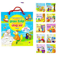 Sách - 10 Quyển Truyện Tranh Kỹ Năng Giao Tiếp Ứng Xử Cho Bé - Song Ngữ Anh Việt ( Có File Âm Thanh )