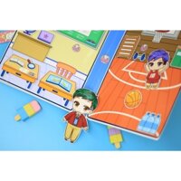 Sách Back To School Bé trai - Búp bê giấy cắt dán thủ công