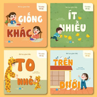Sách - Bé học giao tiếp, từ vựng đối lập - Combo 4 cuốn song ngữ Việt Anh (Lion)