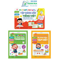 Sách - Bộ 3 Hành Trang: Tập đánh vần Tiếng Việt (Phiên bản tương tác) + Bé chinh phục toán học + Bé khởi đầu tập viết
