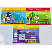Sách - Cambridge Eghlish Starter, Movers, Flyers gộp 1-9 In Màu tặng kèm file nghe