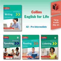 Sách - Collins English for Life A2 - bộ 4 cuốn Reading, Writing, Listening, Speaking - in màu tặng kèm audio