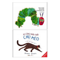 Sách - Combo 2 cuốn Ehon song ngữ Chú Sâu Háu Ăn + ai cũng nhìn thấy chú mèo