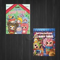 Sách - combo 2 quyển tô màu thị trấn baby three và ngôi làng hạnh phúc của baby three - VT