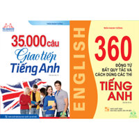Sách - Combo 2c 35.000 câu giao tiếp tiếng Anh và 360 động từ bất quy tắc (bản đen trắng) #huongbook