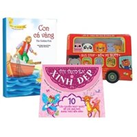 Sách - Combo 3 cuốn Dành Cho Bé Gái Từ 0-3 Tuổi: Bus Stop - Bến Xe Buýt + Túi Truyện Xinh Đẹp Màu Hồng + Con Cá Vàng