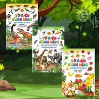 Sách - Combo 3 quyển từ điển bằng hình đầu tiên của bé - rau củ - khủng long - động vật  (VTX)